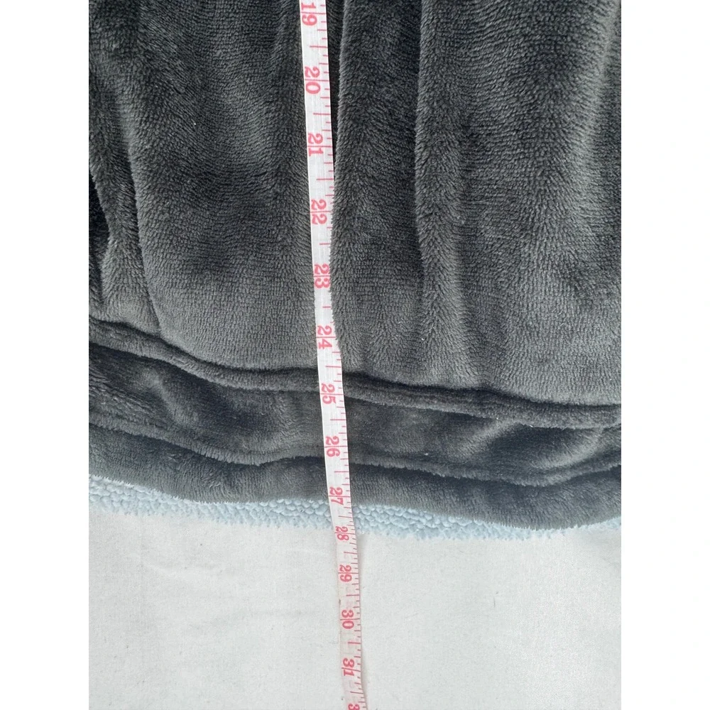Huggle Hoodie Oversized Wearable Blanket Charcoal Gray Plush Fleece Reversible